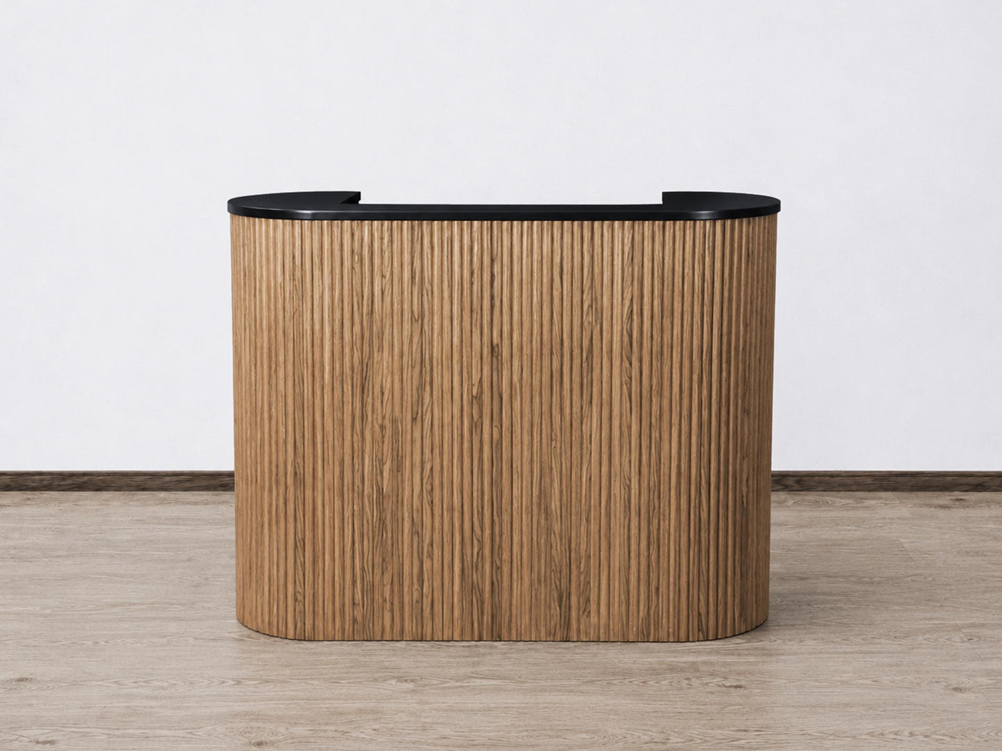PREORDER Mila Classic Walnut Tambour Reception Desk - Large (58")
