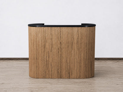 PREORDER Mila Classic Walnut Tambour Reception Desk - Large (58")