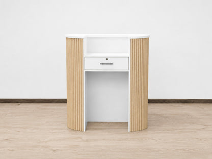 PREORDER Mila Classic Natural Oak Tambour Reception Desk - Small (39")