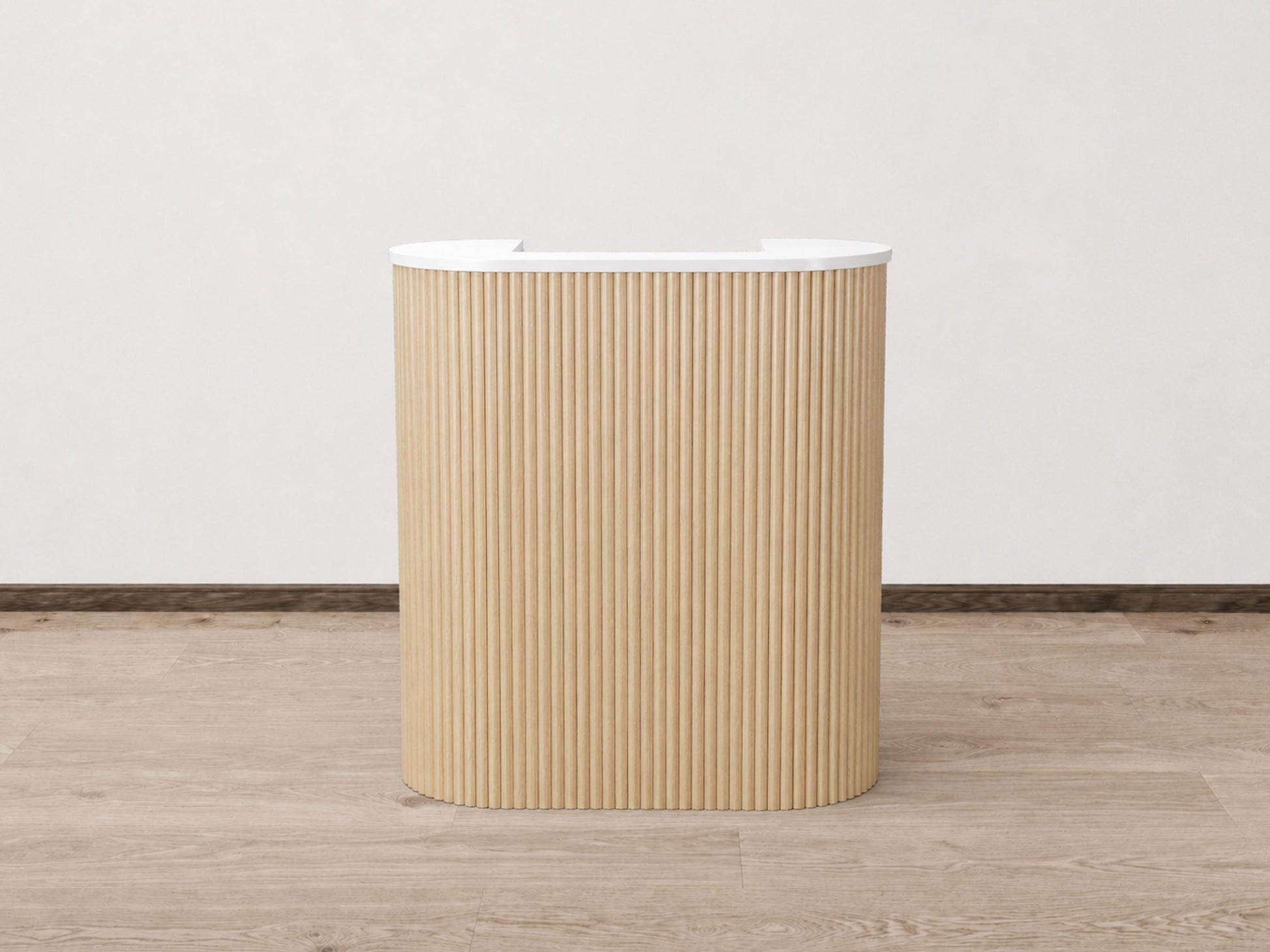 PREORDER Mila Classic Natural Oak Tambour Reception Desk - Small (39")