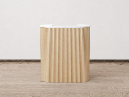 PREORDER Mila Classic Natural Oak Tambour Reception Desk - Small (39")