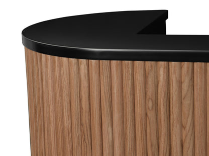PREORDER Mila Classic Walnut Tambour Reception Desk - Small (39")