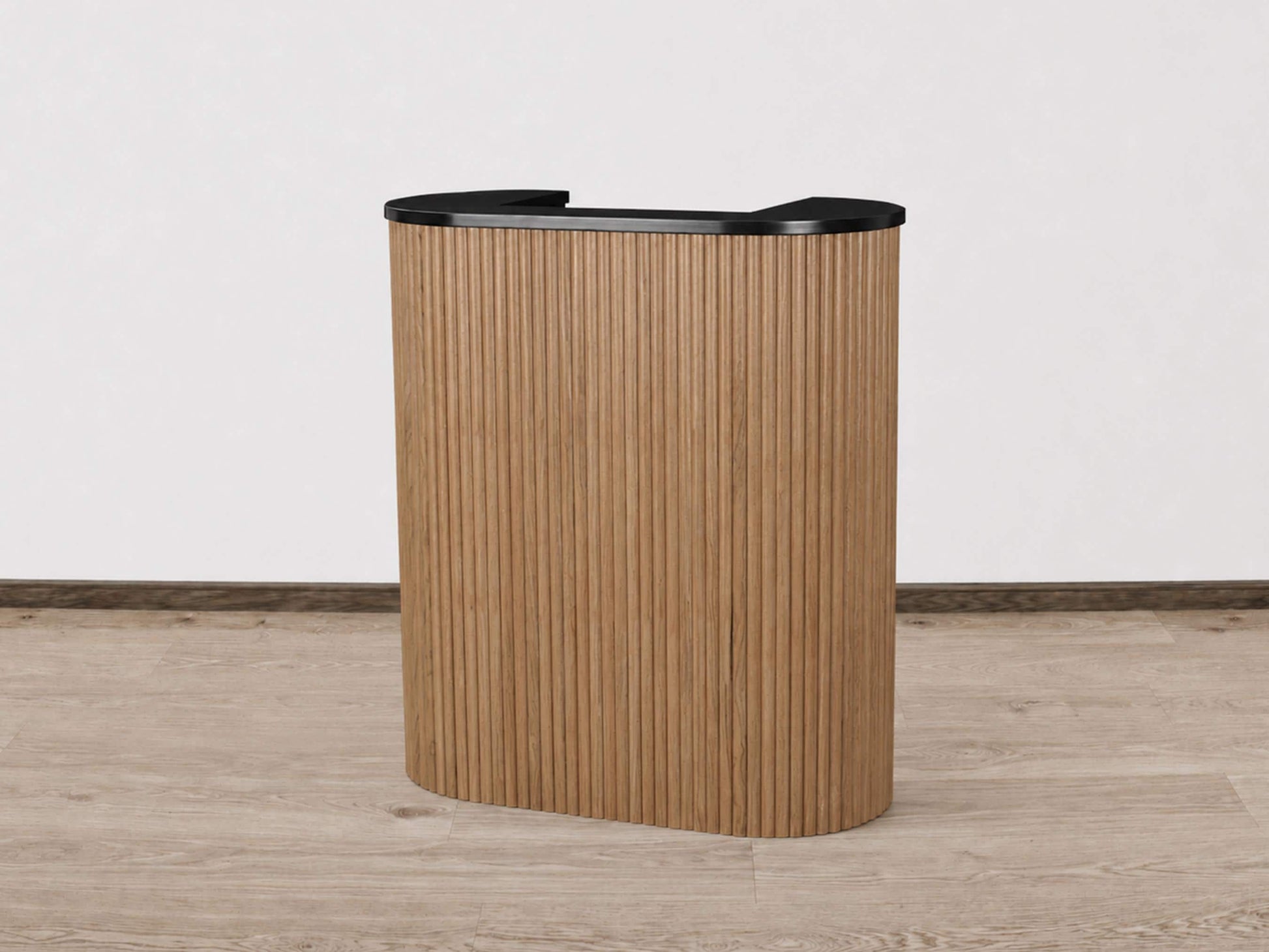 PREORDER Mila Classic Walnut Tambour Reception Desk - Small (39")
