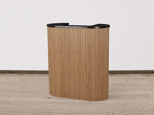 PREORDER Mila Classic Walnut Tambour Reception Desk - Small (39")