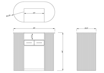 PREORDER Mila Classic Walnut Tambour Reception Desk - Midi (48")