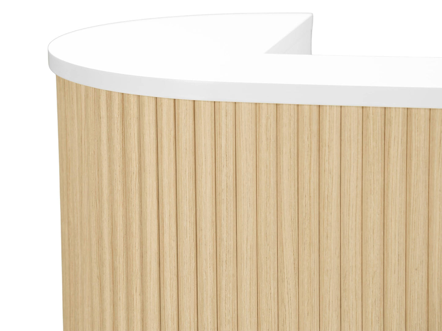 PREORDER Mila Classic Natural Oak Tambour Reception Desk - Midi (48")