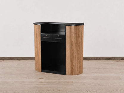 PREORDER Mila Classic Walnut Tambour Reception Desk - Midi (48")