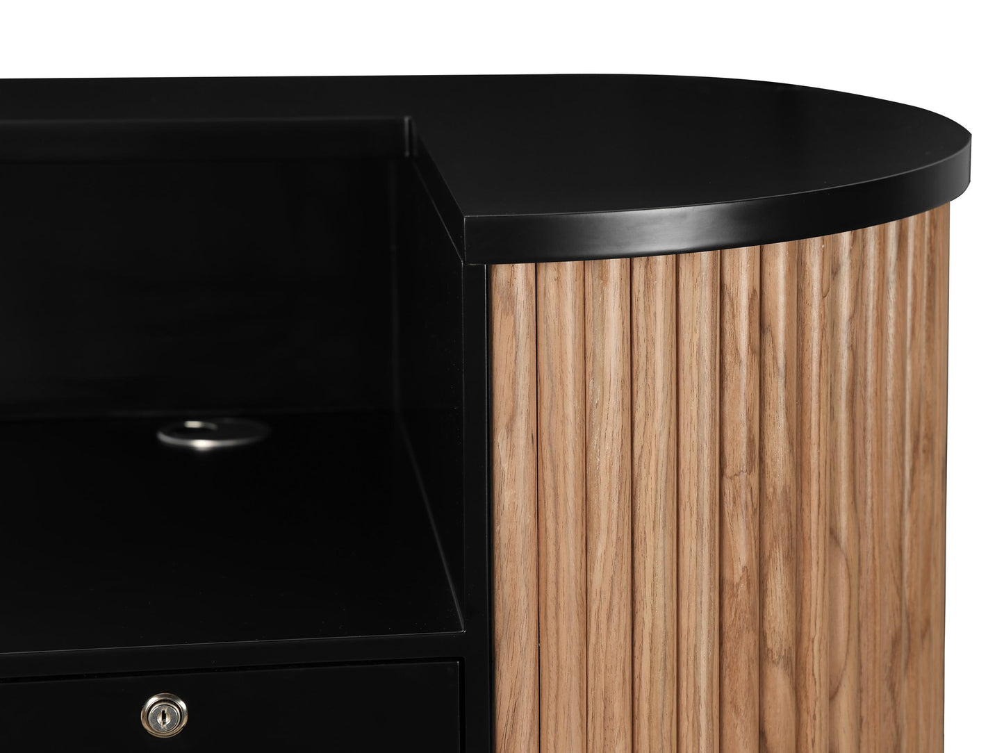 PREORDER Mila Classic Walnut Tambour Reception Desk - Midi (48")