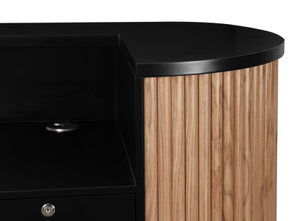PREORDER Mila Classic Walnut Tambour Reception Desk - Midi (48")