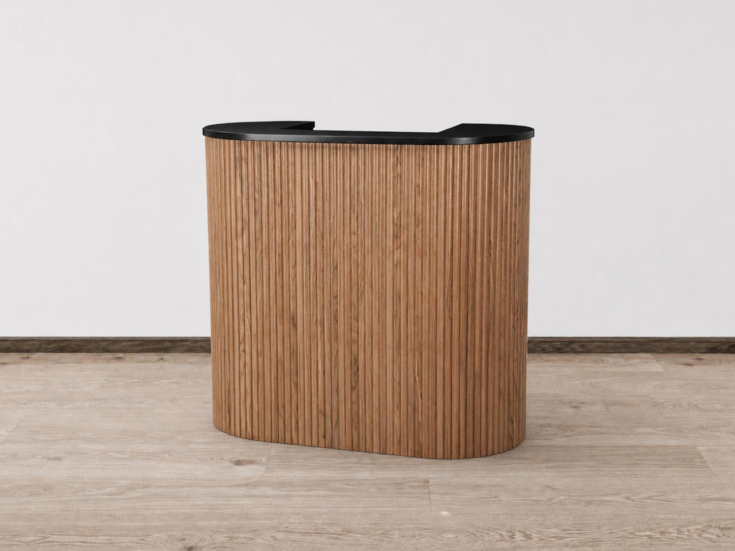 PREORDER Mila Classic Walnut Tambour Reception Desk - Midi (48")