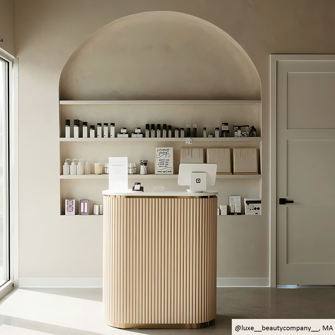 Mila Natural Oak Tambour Reception Desk — Small (39")