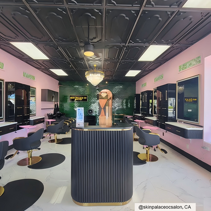 Mila - Black Tambour Reception Desk, Small (39")